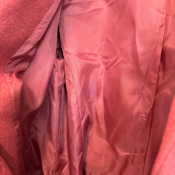 Express Womens Classic Trench Pea Coat in Blush Pink size XS Wool Blend Belted - Picture 5 of 8